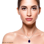 Lusaka Amethyst Anhänger mit Kette, 925 Silber platiniert ca. 12.37 ct