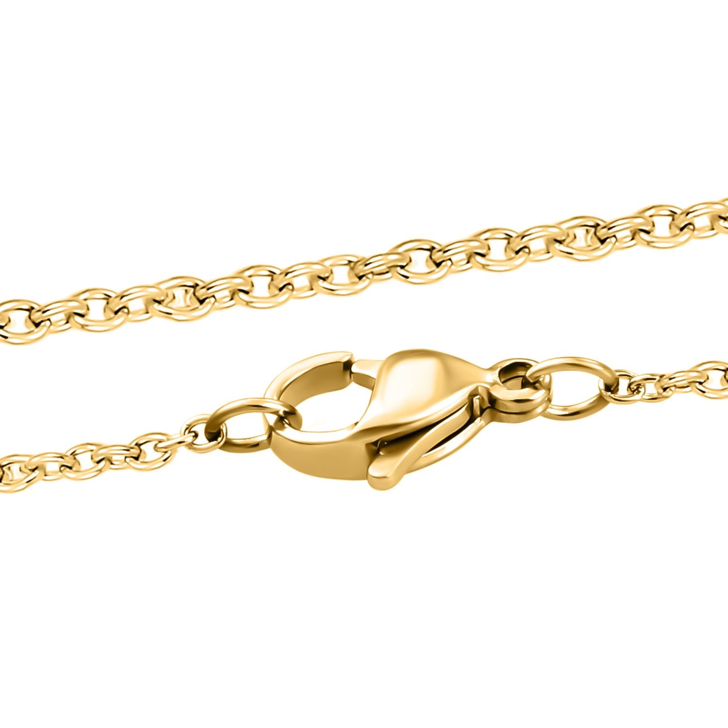 Goldene Muschelkernperle, weißer Zirkonia, Anhänger mit Kette, Messing, Edelstahl, ca., goldfarben 0.25 ct