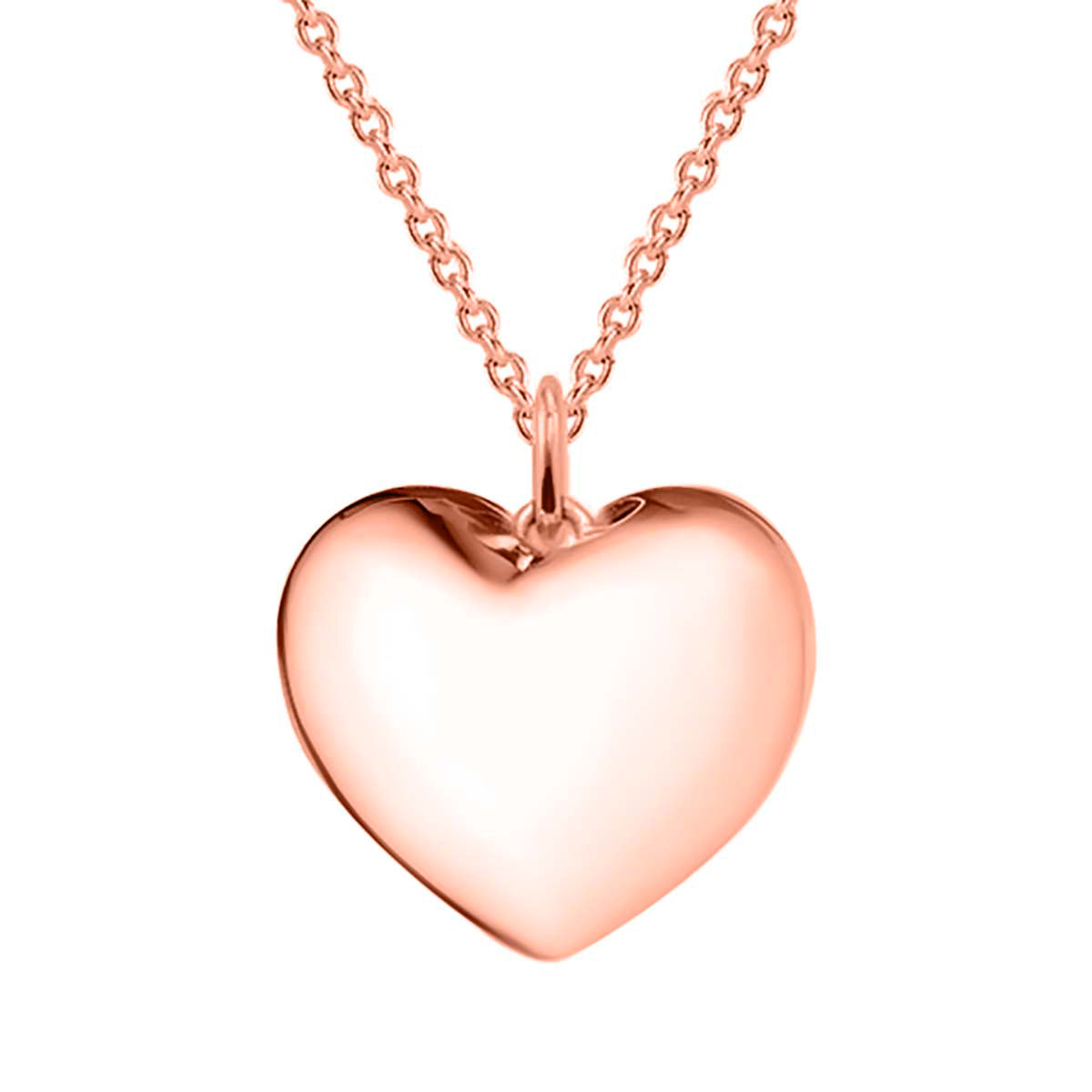 Herz Anhänger mit Kette im Schmuckset, 925 Silber rosévergoldet ca. 3,50g