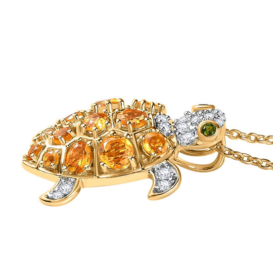 GP Trionfo Kollektion - AA Citrin Anhänger mit Kette, 925 Silber Gelbgold Vermeil, ca. 2.09 ct