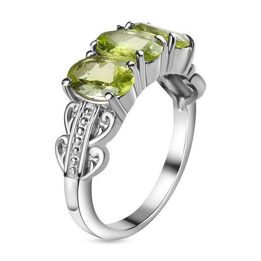 Peridot Schmuckset  Edelstahl ca. 4,50 ct.