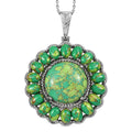 Grüner Türkis Anhänger mit 50cm Kette - 32,83 ct.