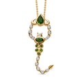 GP Trionfo Kollektion - Natürlicher Chromdiopsid Schmuckset 925 Silber Gelbgold Vermeil ca. 1,17 ct.