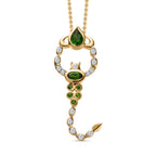 GP Trionfo Kollektion - Natürlicher Chromdiopsid Schmuckset 925 Silber Gelbgold Vermeil ca. 1,17 ct.