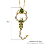 GP Trionfo Kollektion - Natürlicher Chromdiopsid Schmuckset 925 Silber Gelbgold Vermeil ca. 1,17 ct.