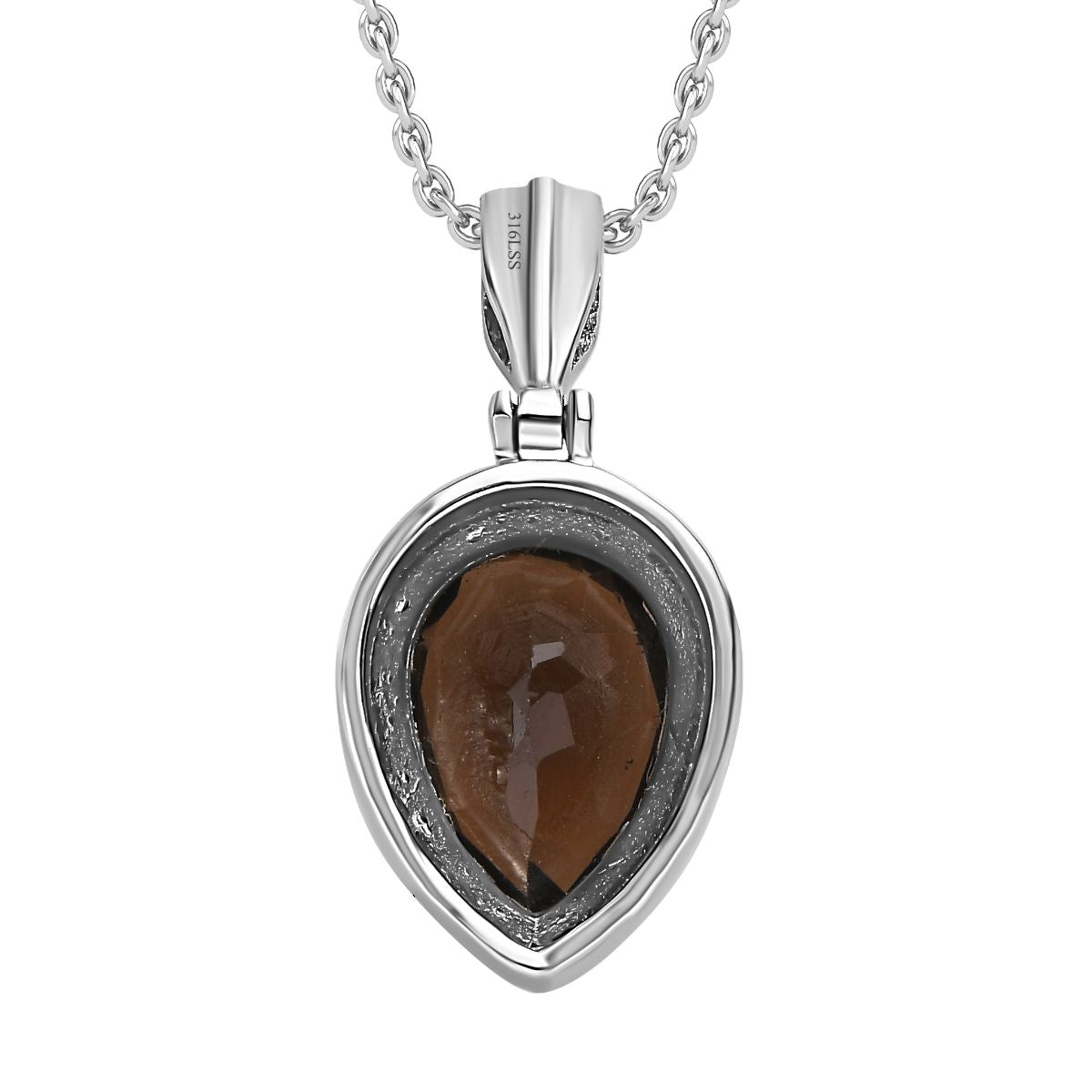 Rauchquarz Schmuckset  Edelstahl ca. 4,68 ct.