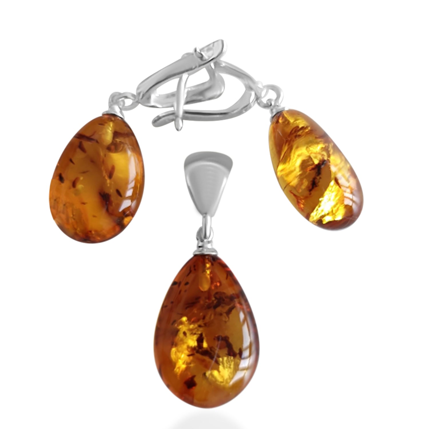 Bernstein Schmuckset 925 Silber ca. 27,00 ct.