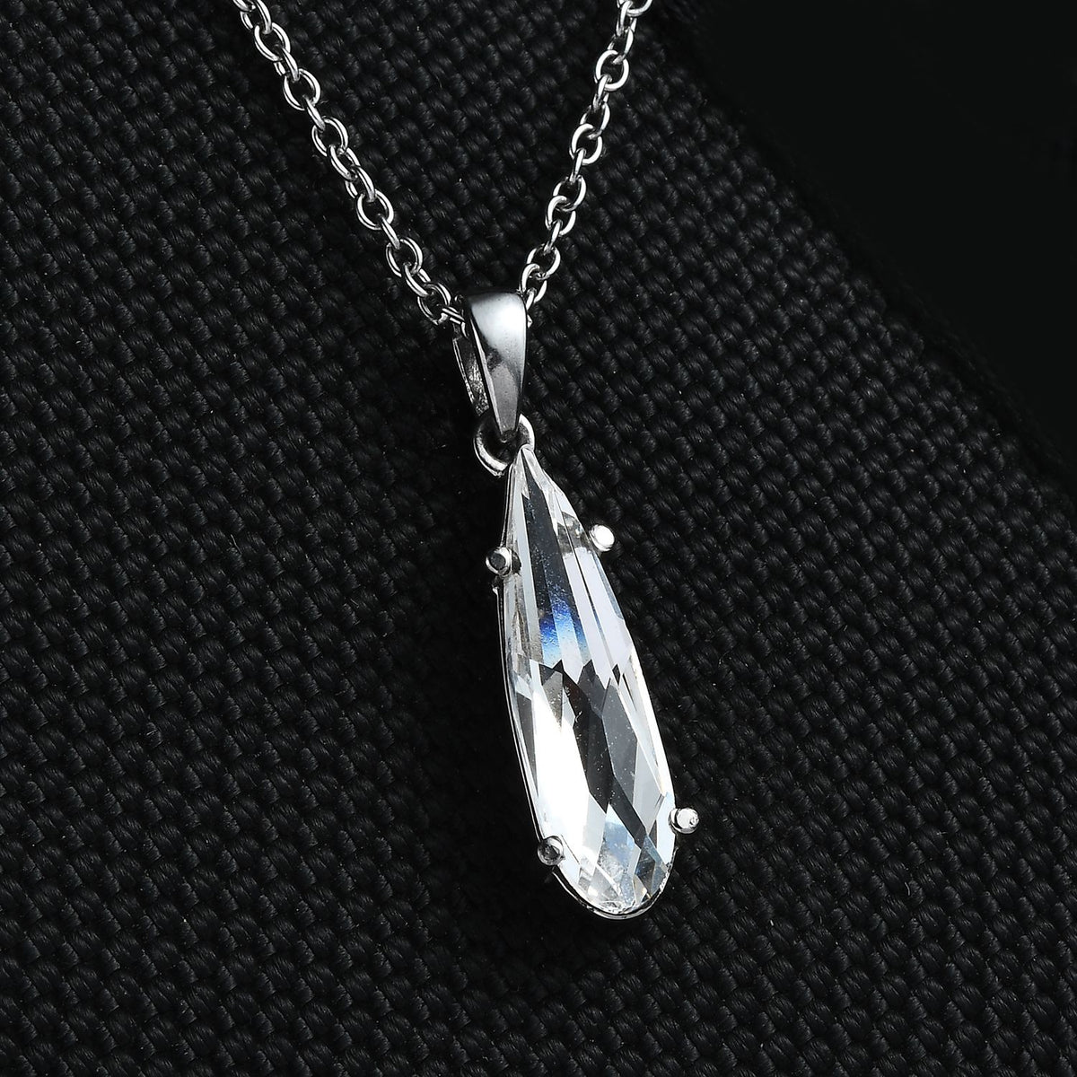 Weißer Kristall Schmuckset  Edelstahl