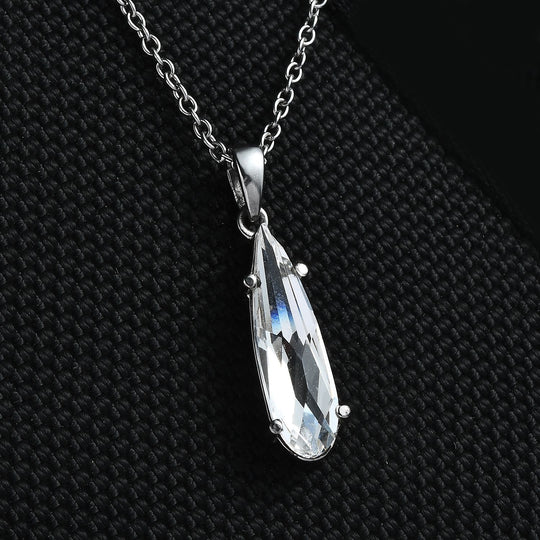 Weißer Kristall Schmuckset  Edelstahl