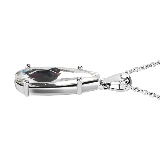 Weißer Kristall Schmuckset  Edelstahl
