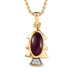 Afrikanischer Rubin (Fissure gefüllt), Kanchanaburi Blauer Saphir Anhänger mit Kette ca. 45 cm, 925 Silber Gelbgold Vermeil ca. 3.76 ct