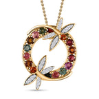 AA Mehrfach-Turmalin, Citrin Schmuckset 925 Silber Gelbgold Vermeil ca. 4,15 ct.