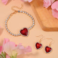 J Francis gefertigt mit SWAROVSKI- Rotes und weißes Swarovski Kristall Schmuckset