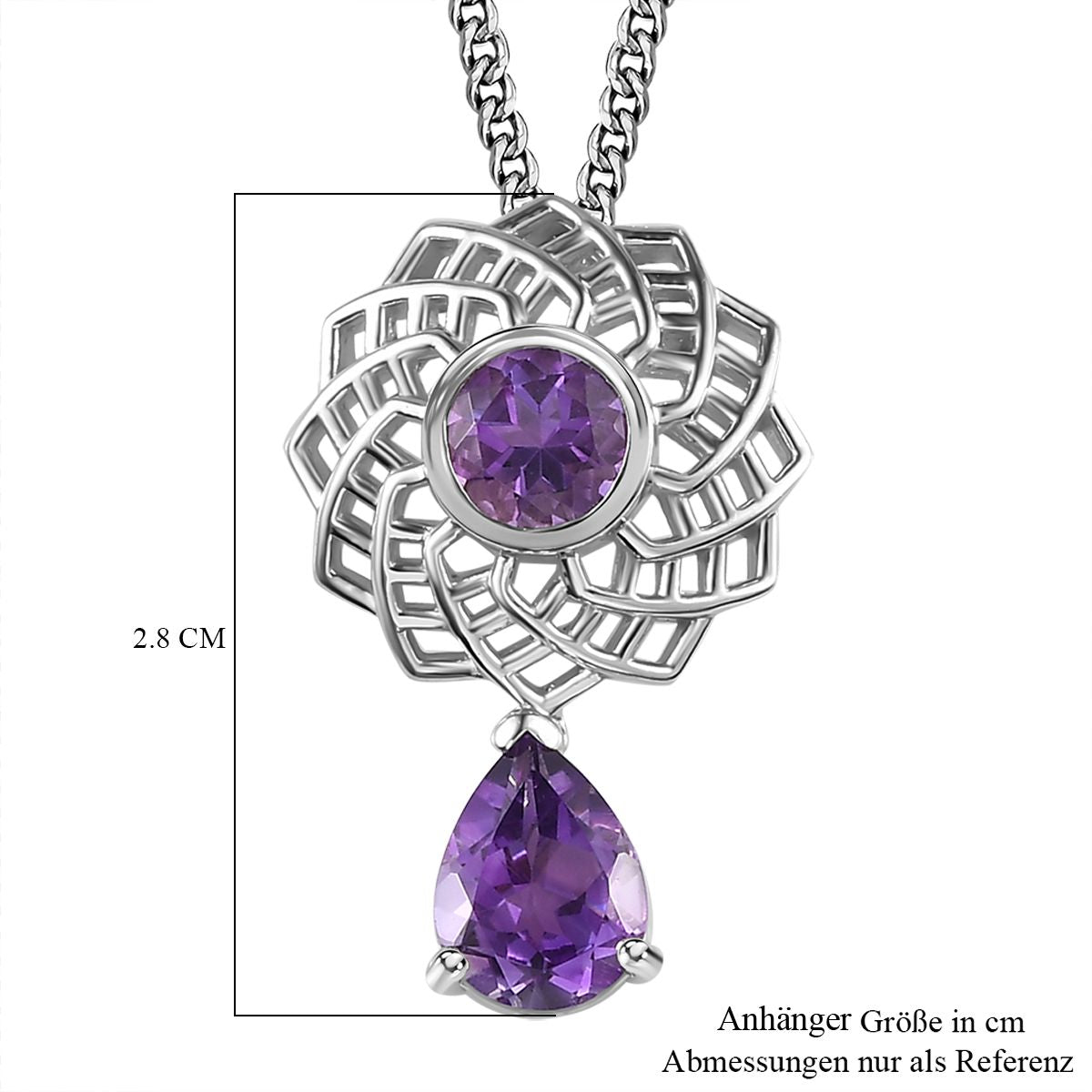 AA Marokkanischer Amethyst Schmuckset 925 Silber platiniert ca. 2,25 ct.