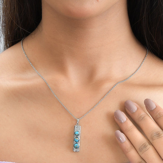 Blaues Türkis Schmuckset  ca. 1,56 ct.