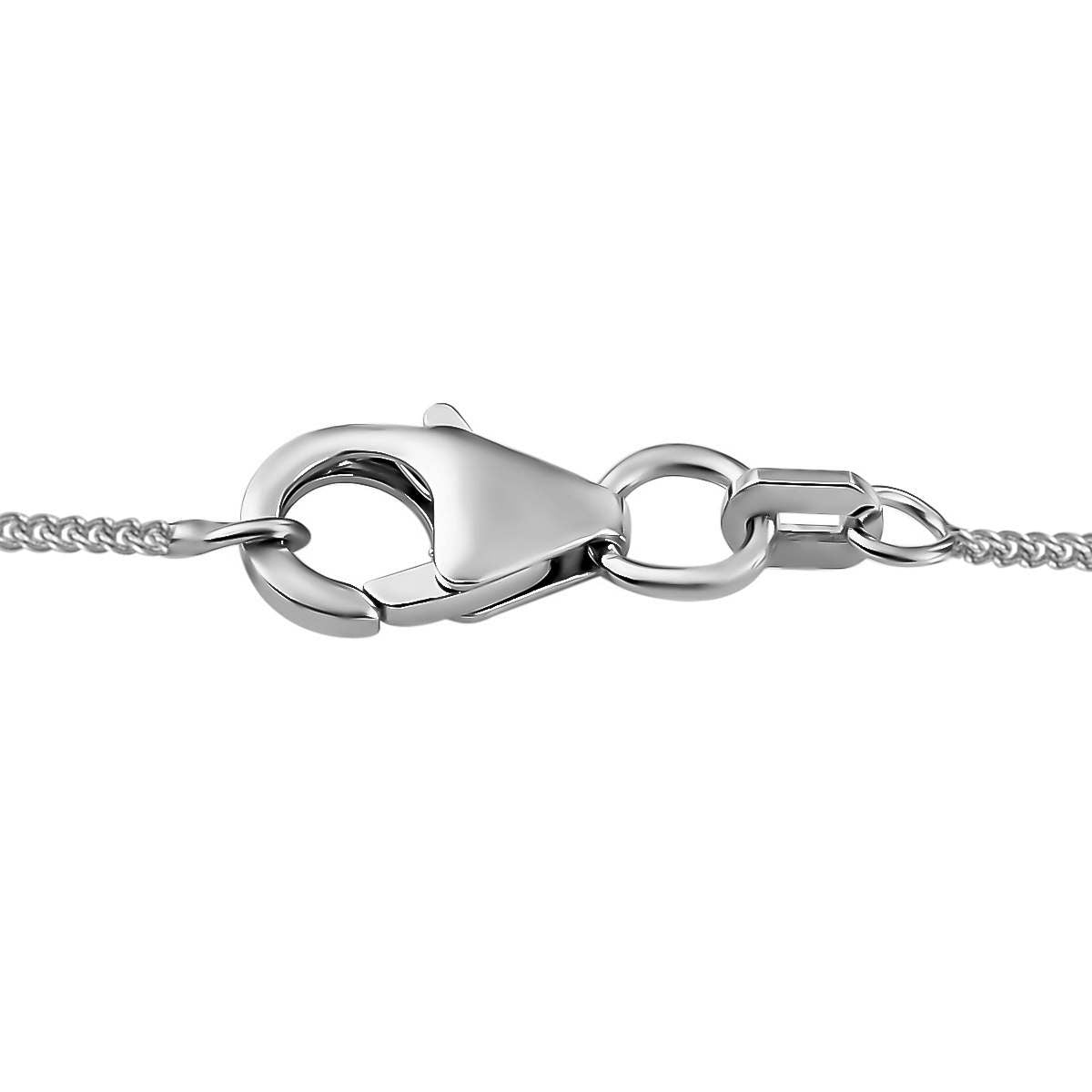 Mehrfarbiger Edelstein-Kreuz-Anhänger mit Kette ca 45 cm, 925 Silber rhodiniert ca. 8.75 ct