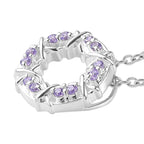 LUSTRO STELLA - Blauer Zirkonia Anhänger mit Kette ca. 50 cm, 925 Silber und 316L Edelstahl