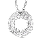 LUSTRO STELLA - Blauer Zirkonia Anhänger mit Kette ca. 50 cm, 925 Silber und 316L Edelstahl