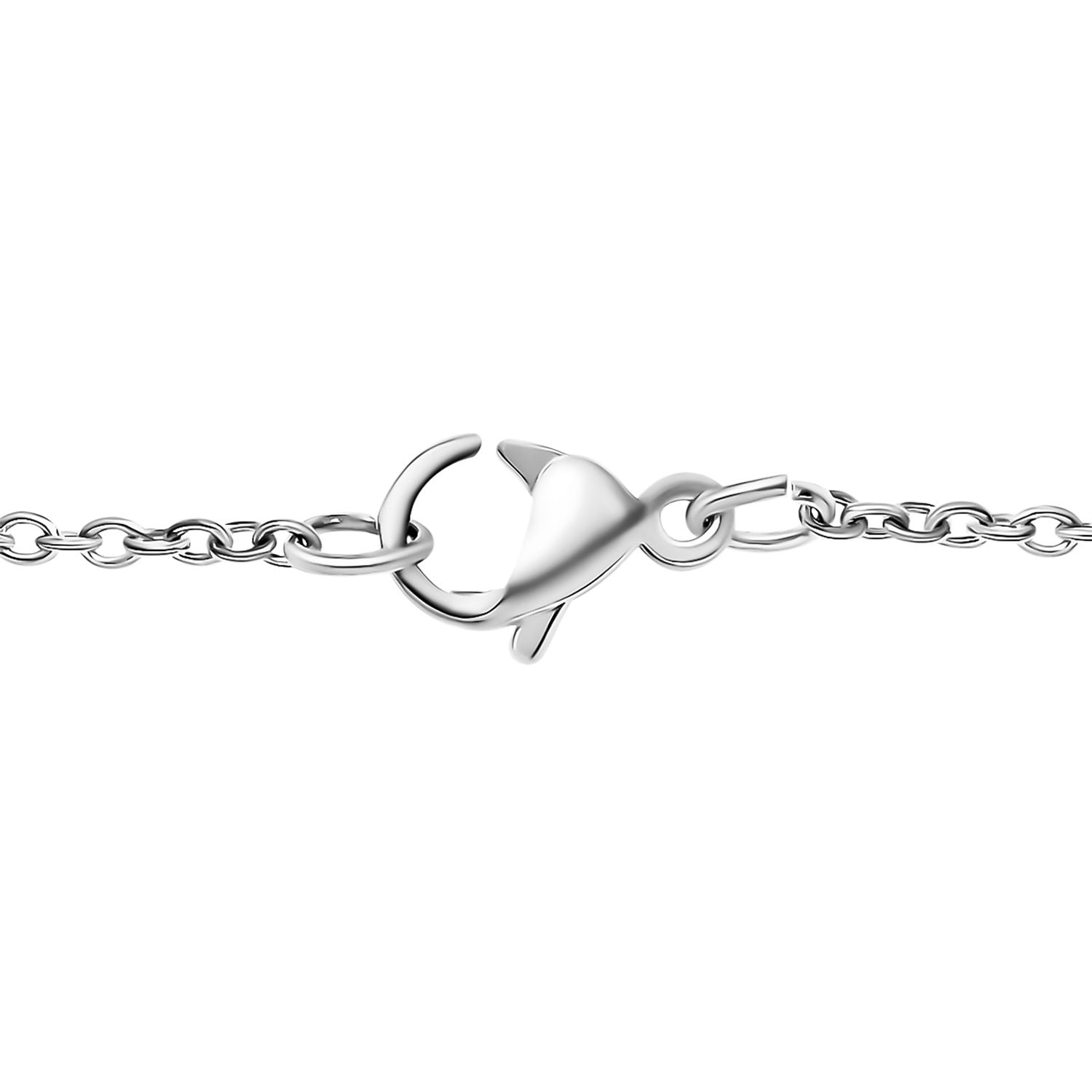 LUSTRO STELLA - Blauer Zirkonia Anhänger mit Kette ca. 50 cm, 925 Silber und 316L Edelstahl