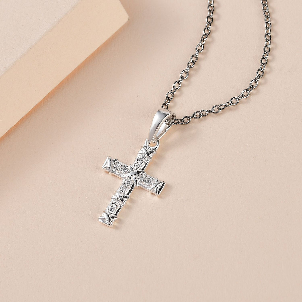 Weißer Zirkonia Schmuckset 925 Silber und Edelstahl
