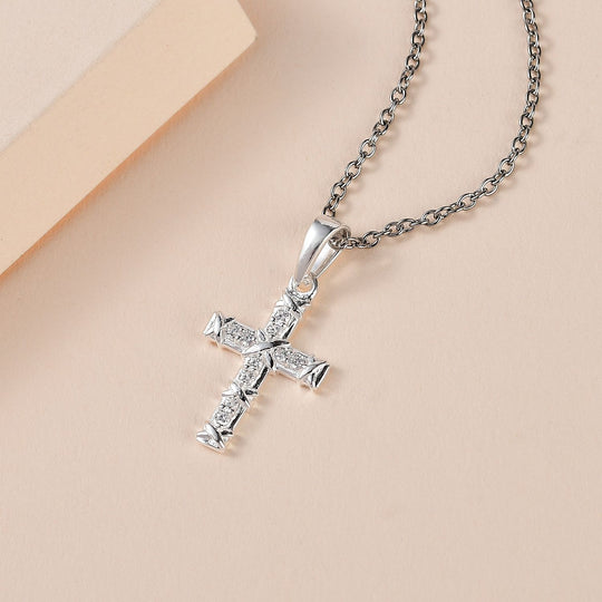 Weißer Zirkonia Schmuckset 925 Silber und Edelstahl