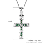 Grüner Zirkonia Anhänger mit Kette ca. 50 cm, 925 Silber und 316L Edelstahl