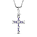 Blauer kubischer Zirkonia-Anhänger mit 50cm Kette - 0,28 ct.