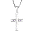 Blauer Zirkonia Anhänger mit Kette, 925 Silber und 316L Edelstahl