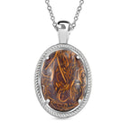 Skript Stein Anhänger mit Kette, Edelstahl, ca. 17.63 ct