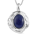 Strukturierter Lapislazuli-Anhänger mit 50cm Kette - 15 ct.