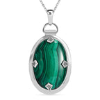 Malachit Schmuckset  Edelstahl ca. 38,64 ct.