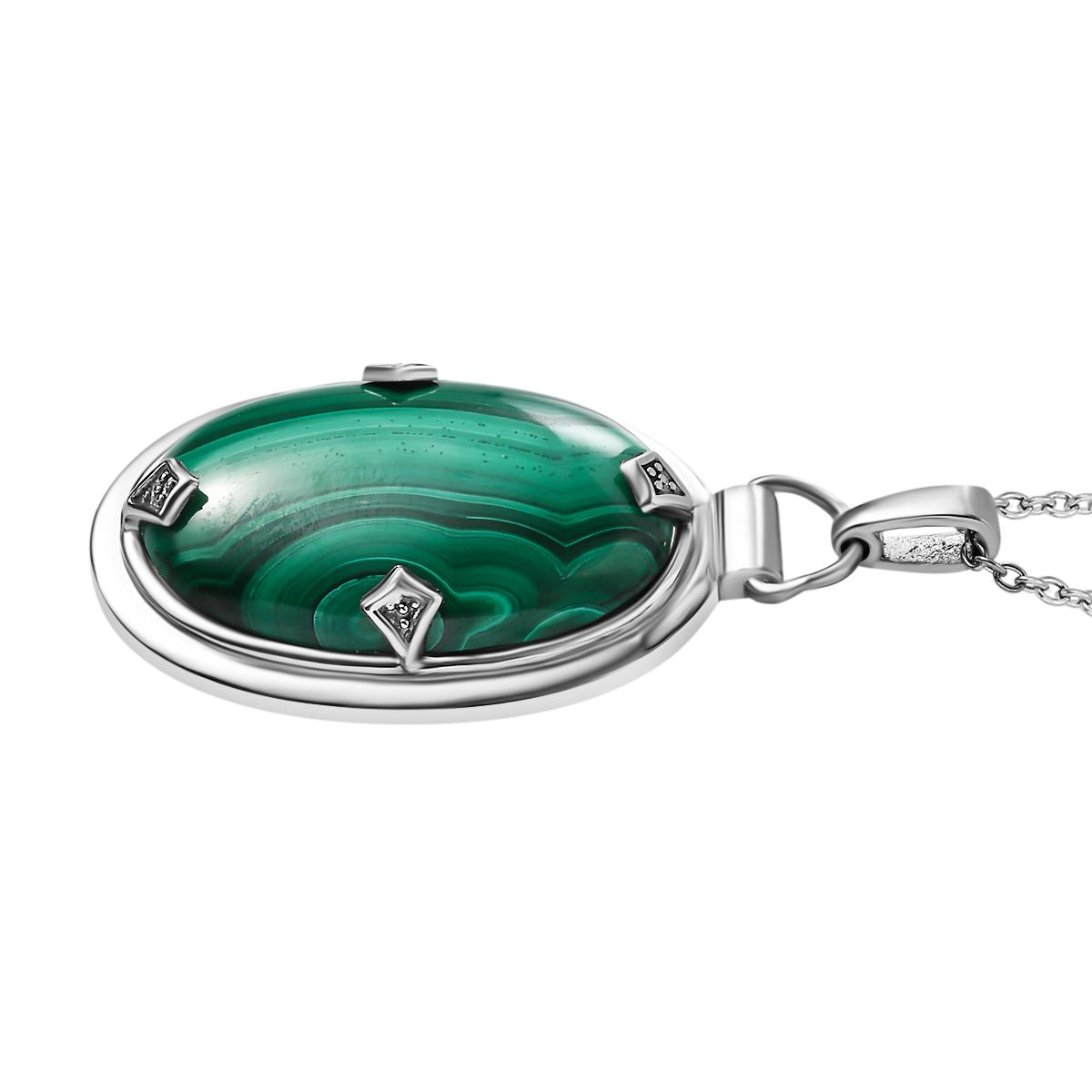 Malachit Schmuckset  Edelstahl ca. 38,64 ct.