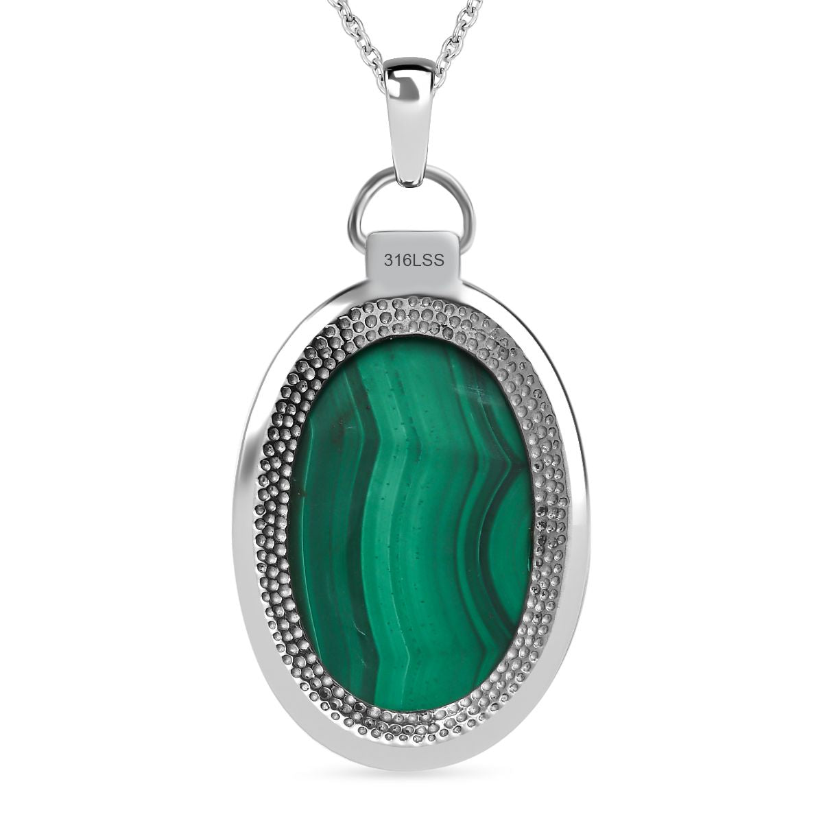 Malachit Schmuckset  Edelstahl ca. 38,64 ct.