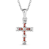 Granat Zirkonia Schmuckset 925 Silber und Edelstahl