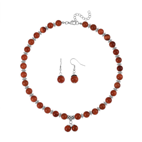 Rosenquarz Schmuckset 925 Silber Antik-silber-Plattierung und Legierung Antik-silber-Plattierung ca. 300.00 ct