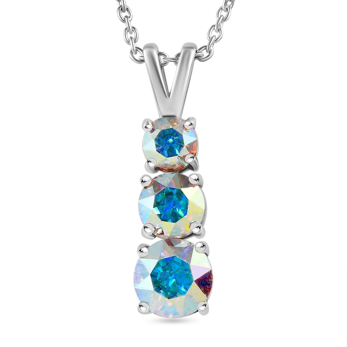 AB Kristall Schmuckset 925 Silber platiniert ca. 2,34 ct.
