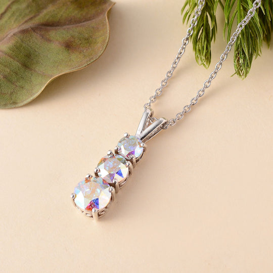 AB Kristall Schmuckset 925 Silber platiniert ca. 2,34 ct.