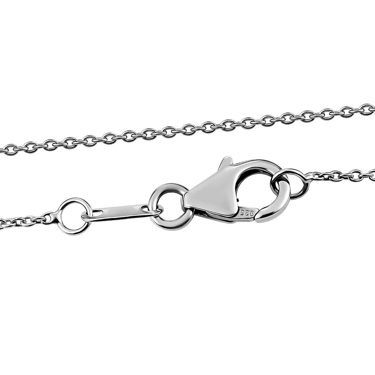 Quadratischer Kristall-Anhänger-Halskette mit blauem Edelstein, 925 Silber platiniert ca. 4,33 ct.