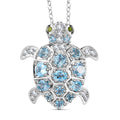 AA Schweizer Blautopas Schmuckset 925 Silber rhodiniert ca. 2,58 ct.