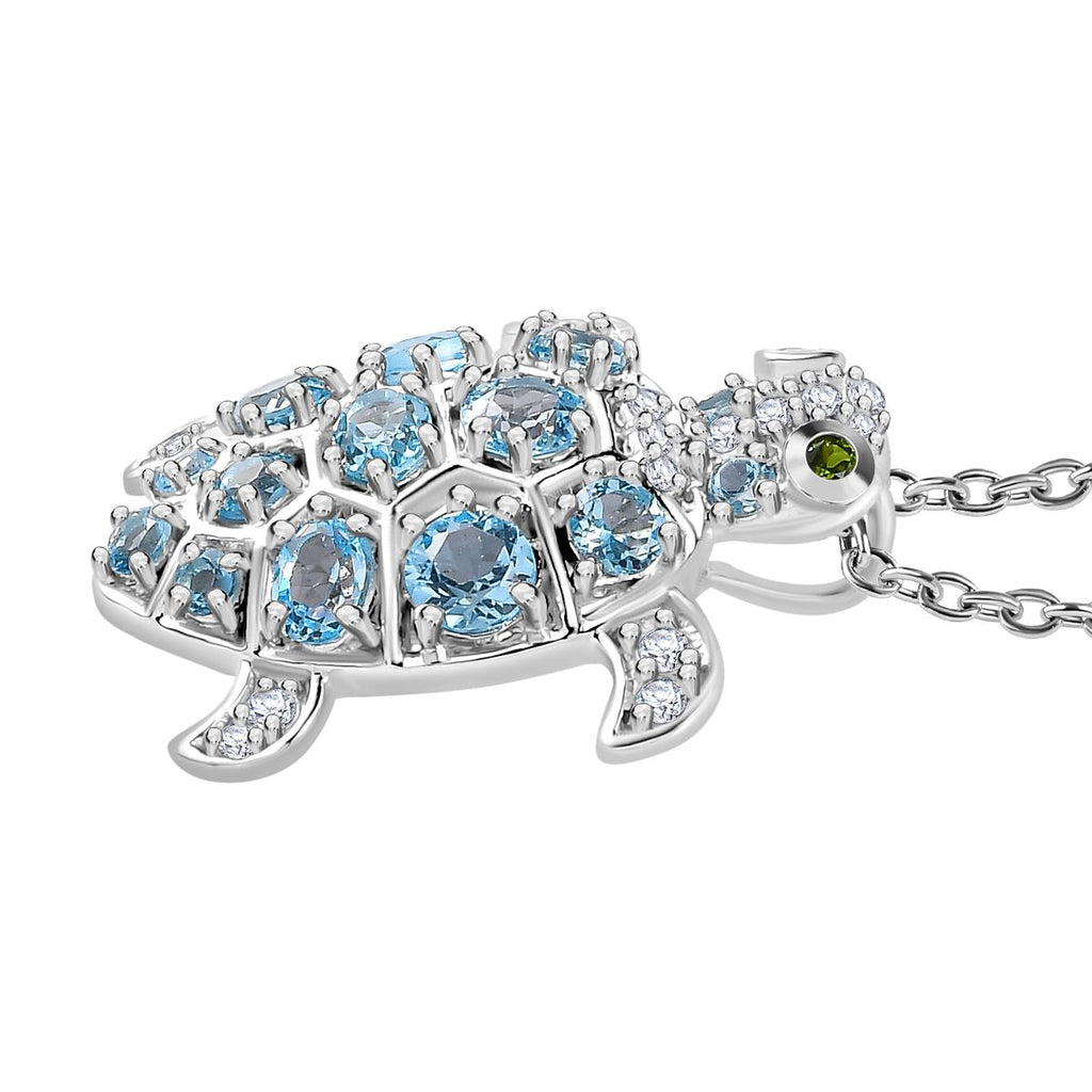 AA Schweizer Blautopas Schmuckset 925 Silber rhodiniert ca. 2,58 ct.