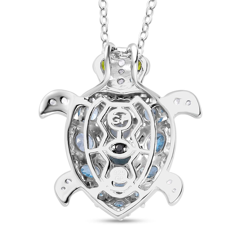 AA Schweizer Blautopas Schmuckset 925 Silber rhodiniert ca. 2,58 ct.