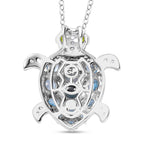 AA Schweizer Blautopas Schmuckset 925 Silber rhodiniert ca. 2,58 ct.