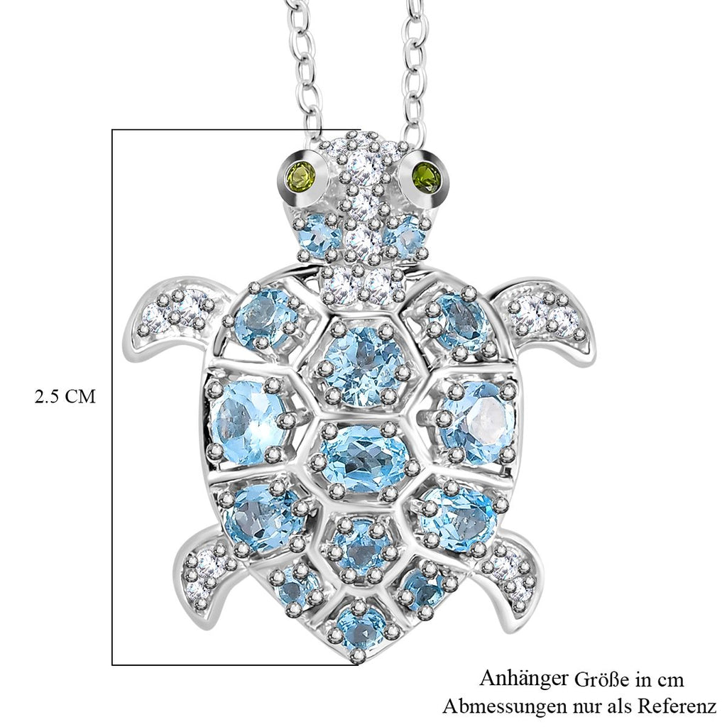 AA Schweizer Blautopas Schmuckset 925 Silber rhodiniert ca. 2,58 ct.