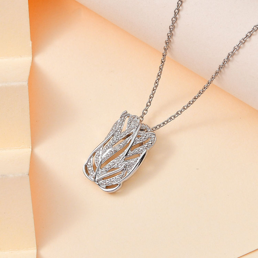 Weißer Diamant P Schmuckset 925 Silber platiniert ca.