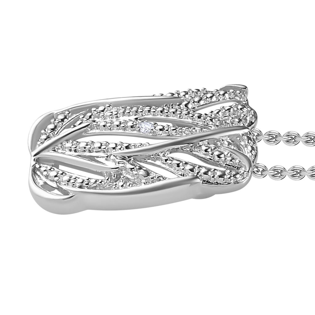 Weißer Diamant P Schmuckset 925 Silber platiniert ca.