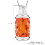 Padparadscha Quarz Triplette Anhänger mit Kette, ca. 50 cm 925 Silber rhodiniert ca. 19,00 ct.