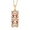 ALLORO AA afrikanischer Rubin und Zirkon-Anhänger mit 45cm Kette - 0,88 ct.