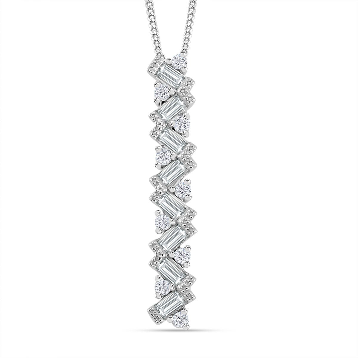 Moissanit Schmuckset 925 Silber platiniert, 925 Silber rhodiniert ca. 1,35 ct.
