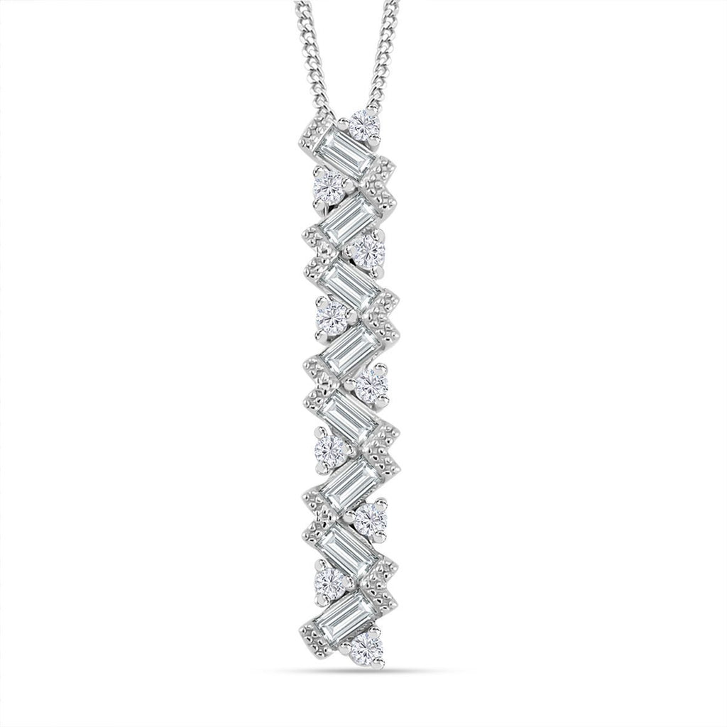Moissanit Schmuckset 925 Silber platiniert, 925 Silber rhodiniert ca. 1,35 ct.