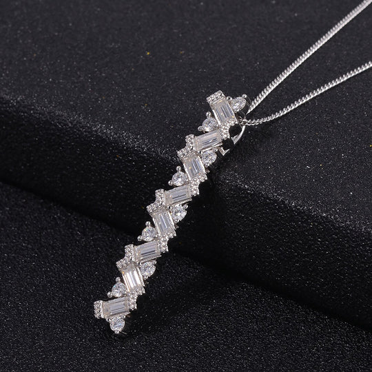 Moissanit Schmuckset 925 Silber platiniert, 925 Silber rhodiniert ca. 1,35 ct.